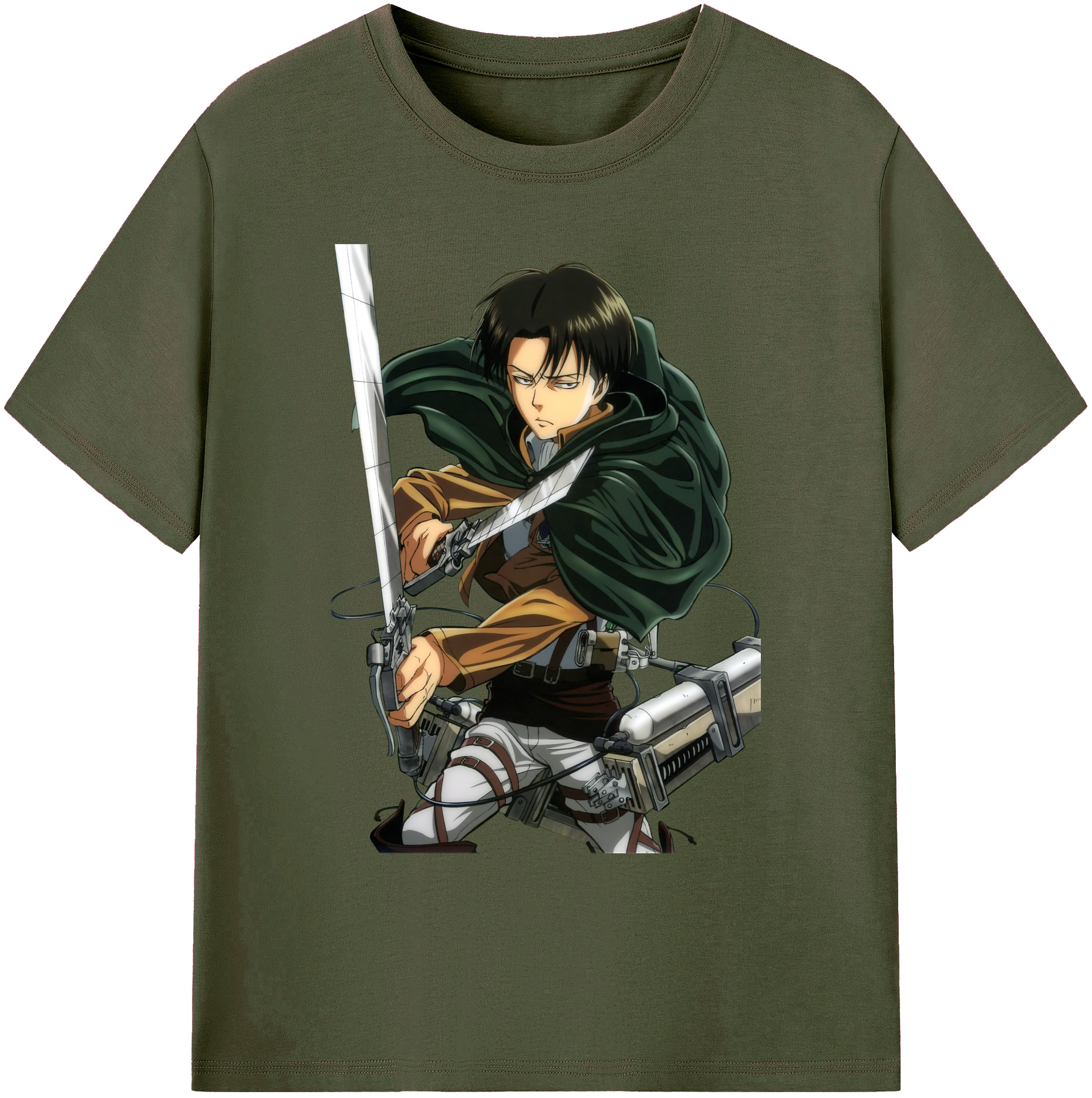 （画像用） 進撃の巨人 リヴァイ·アッカーマン Attack on Titan Levi Ackerman 綿100％ メンズ半袖Tシャツ｜肌触りやわらか＆通気性